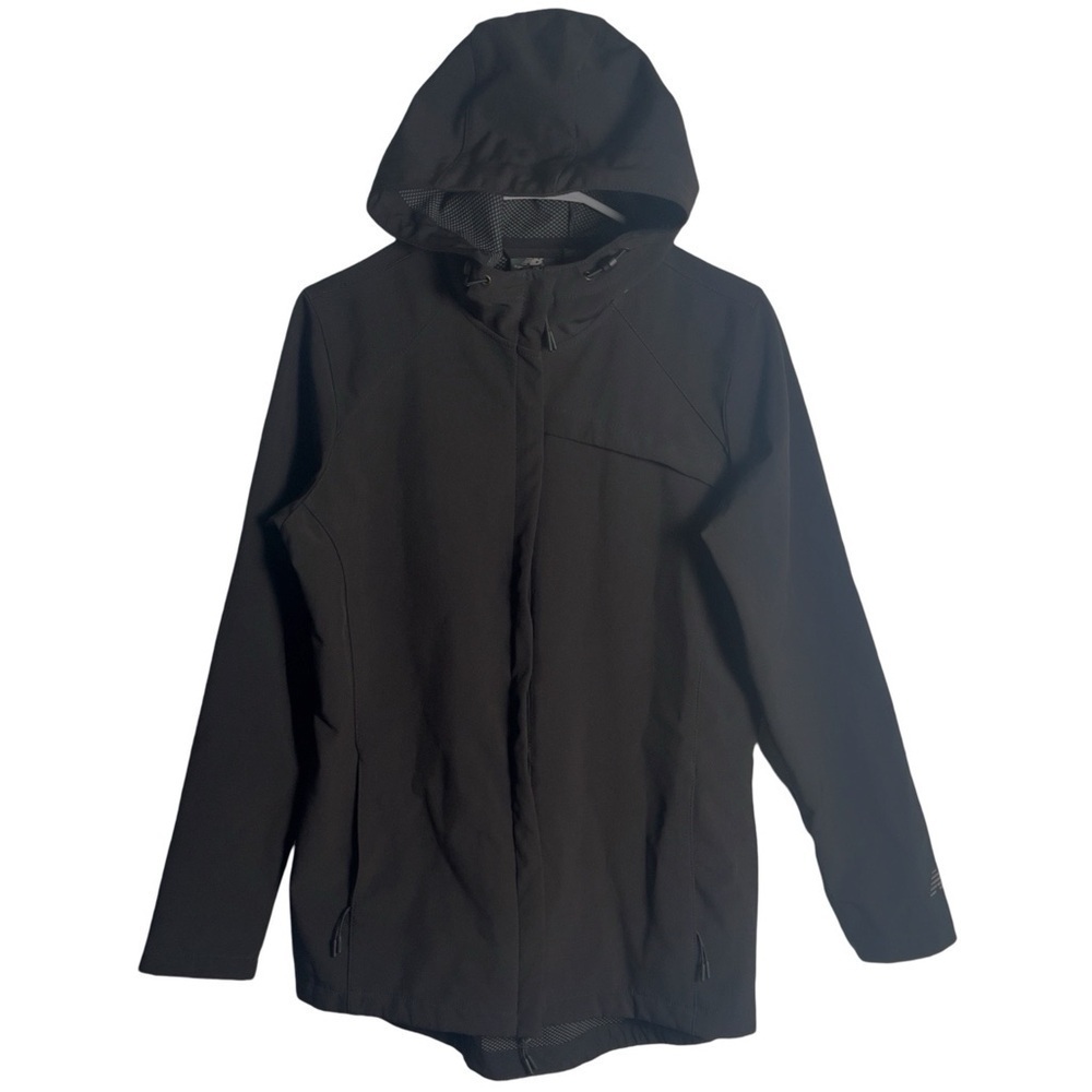 New Balance Women’s Black Softshell Rain Windproof Hooded Running Jacket Size M